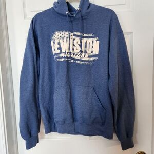 Jerzees Blue Lewiston Michigan Hoodie